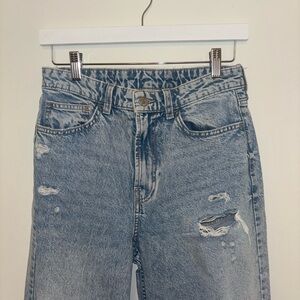 H&M &Denim ultra high waist Blue Distressed Women Jeans